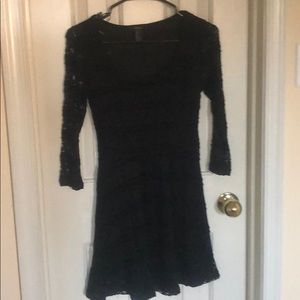 Plain black lace dress